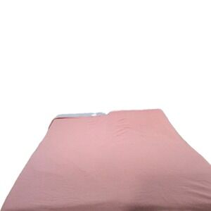 Vtg Acrylic Waffle Weave Blanket King Size Pink Satin Trim All Around 92 X 77
